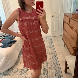 Dark Pink lace sheath dress